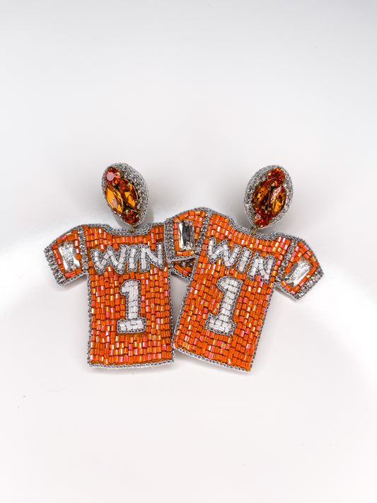 All I Do Is Win Earring - Orange