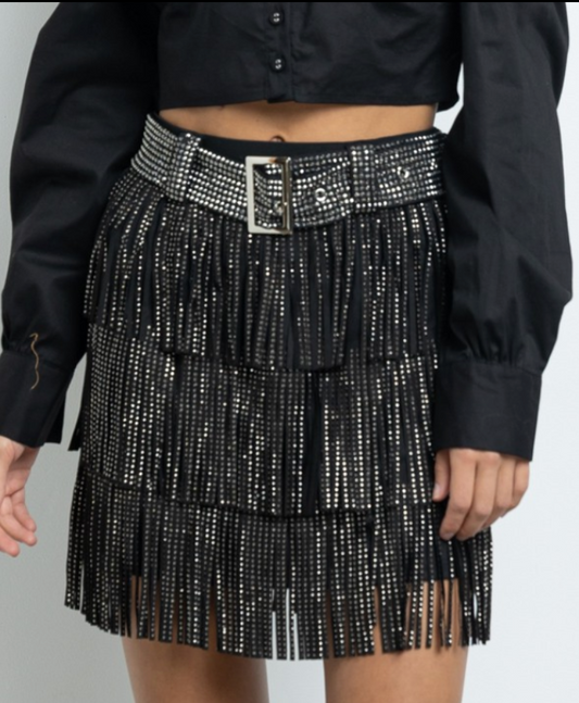 Metallica Fringe Skirt