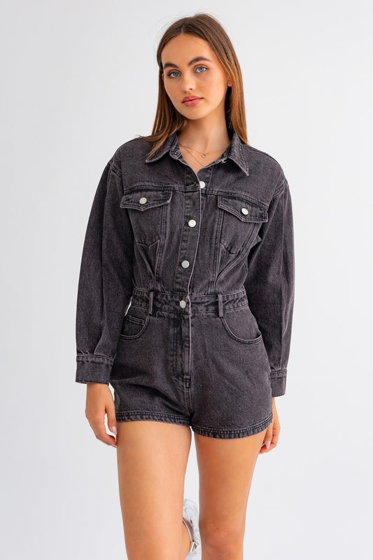 Endless Nights Denim Romper